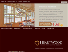 Tablet Screenshot of heartwoodwindowsanddoors.com